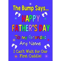 Personalised From The Bump Pregnancy Fathers Day Card (Grandad, Blue)