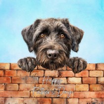 Wirehaired Pointing Griffon Dog Art Square Fathers Day Card