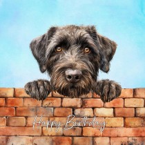 Wirehaired Pointing Griffon Dog Art Square Birthday Card
