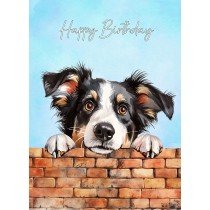 Border Collie Dog Art Birthday Card