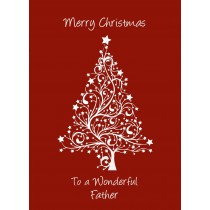Christmas Card For Father (White Tree)
