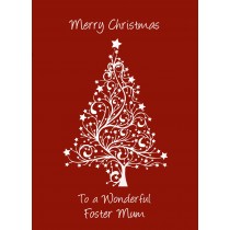 Christmas Card For Foster Mum (White Tree)