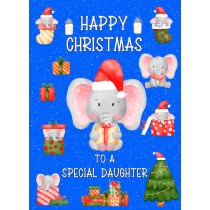 Christmas Card For Special Daughter (Blue)