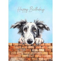 Borzoi Dog Art Birthday Card
