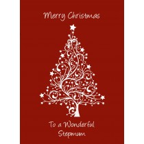 Christmas Card For Stepmum (White Tree)