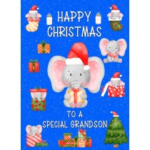 Christmas Card For Special Grandson (Blue)