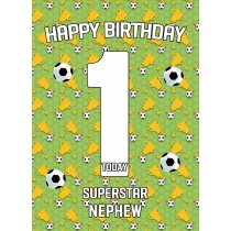 1st Birthday Football Card for Nephew