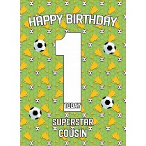 1st Birthday Football Card for Cousin