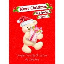 Christmas Card For Gran (Red Bear)