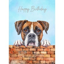 Boxer Dog Art Birthday Card