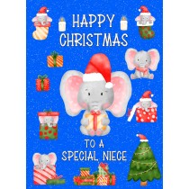 Christmas Card For Special Niece (Blue)