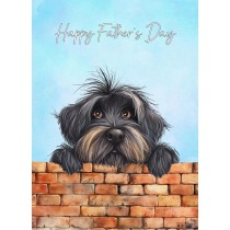 Briard Black Dog Art Fathers Day Card