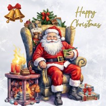 Santa Claus Art Christmas Square Card (Design 3)