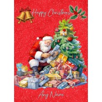 Personalised Santa Claus Art Christmas Card (Design 3)