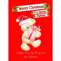 Christmas Card For Partner (Red Bear)