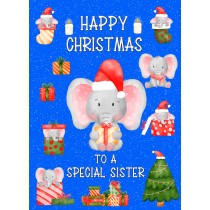 Christmas Card For Special Sister (Blue)