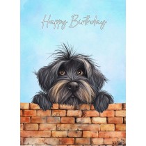 Briard Black Dog Art Birthday Card