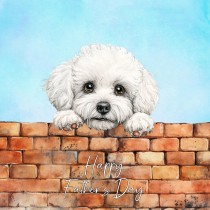 Bichon Frise Dog Art Square Fathers Day Card