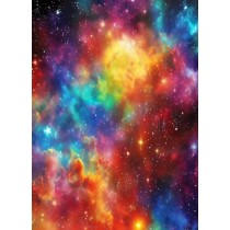 Space Cosmos Colourful Art Blank Greeting Card