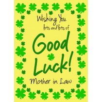 Good Luck Card for Mother in Law (Yellow) 