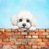 Bichon Frise Dog Art Square Birthday Card