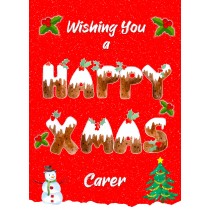 Happy Xmas Christmas Card For Carer