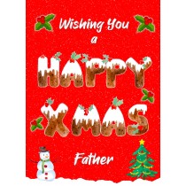 Happy Xmas Christmas Card For Father