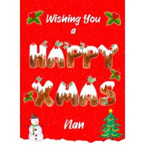 Happy Xmas Christmas Card For Nan