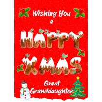 Happy Xmas Christmas Card For Great Granddaughter