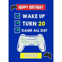 20th Level Gamer Birthday Card For Cousin