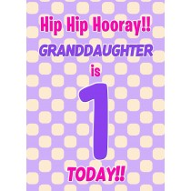 Granddaughter 1st Birthday Card (Purple Spots)