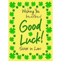 Good Luck Card for Sister in Law (Yellow) 