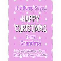 From The Bump Pregnancy Christmas Card (Grandma, Pink)