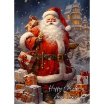 Personalised Santa Claus Art Christmas Card (Design 5)