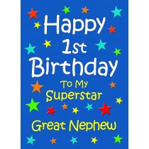 Great Nephew 1st Birthday Card (Blue)