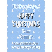 From The Bump Pregnancy Christmas Card (Granny, Blue)
