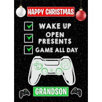 Gamer Christmas Card for Grandson (Black)