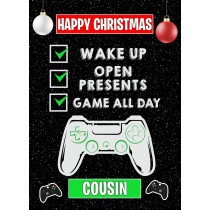 Gamer Christmas Card for Cousin (Black)