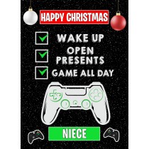 Gamer Christmas Card for Niece (Black)