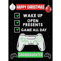 Gamer Christmas Card for Granddaughter (Black)