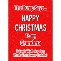 From The Bump Pregnancy Christmas Card (Red, Grandma)