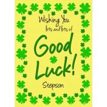 Good Luck Card for Stepson (Yellow) 