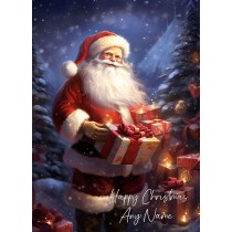 Personalised Santa Claus Art Christmas Card (Design 6)