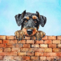 Airedale Dog Art Square Blank Greeting Card