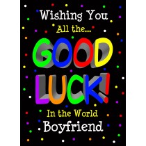Good Luck Card for Boyfriend (Black) 