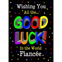 Good Luck Card for Fiancee (Black) 