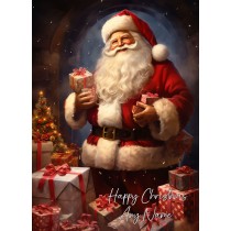 Personalised Santa Claus Art Christmas Card (Design 8)