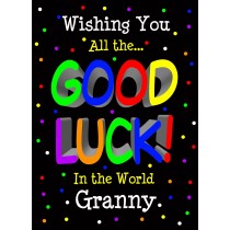 Good Luck Card for Granny (Black) 