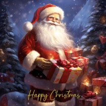 Santa Claus Art Christmas Square Card (Design 5)