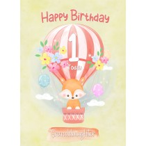 Kids 1st Birthday Card for Granddaughter (Fox)